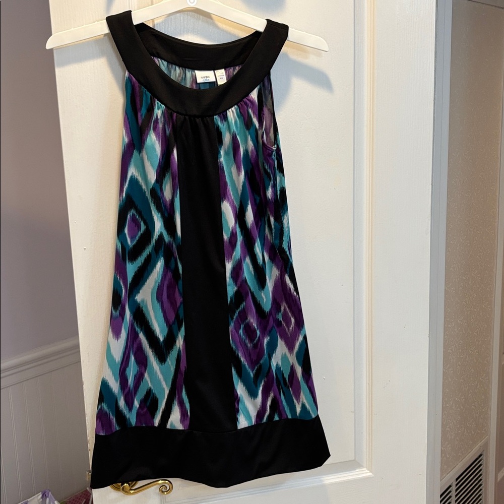 Piper & Blue Vibrant Dress with Black Trim